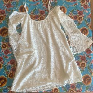Lucy Love White Lace Overlay Minidress